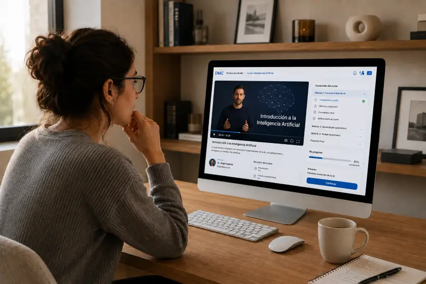 Estudiando con la modalidad e-learning de un curso online de inteligencia artificial